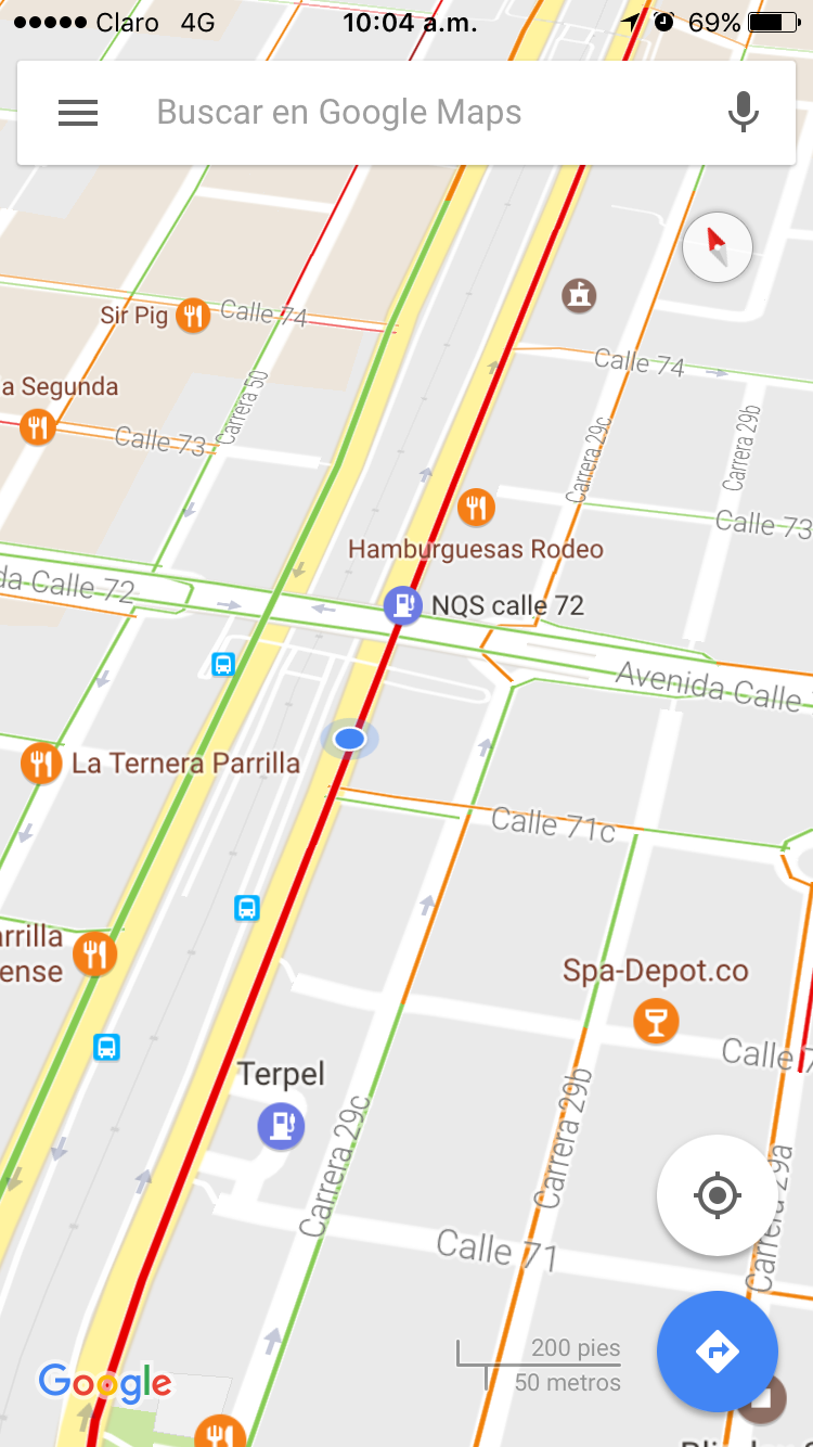 El tráfico en Google Maps
