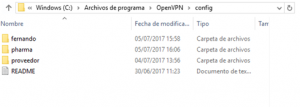 Ubicación de certificados cliente openvpn
