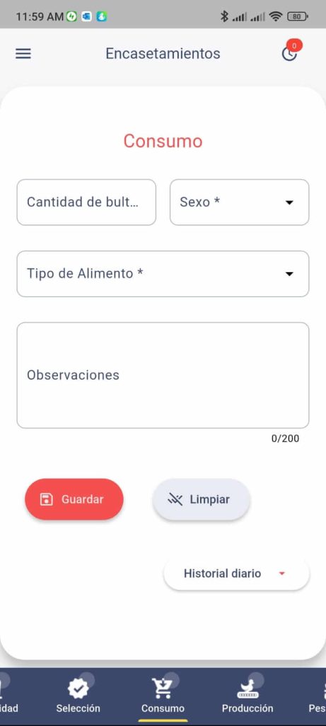 Gestión de Consumo Reprod App Mobile