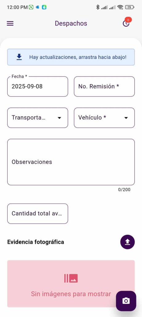 Despachos de Aves Engorde App mobile