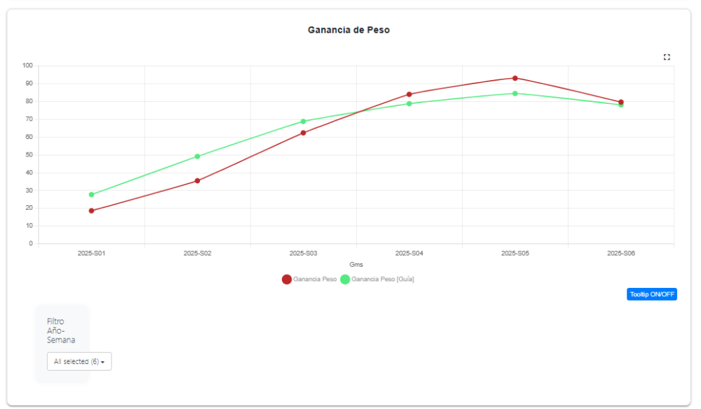 Resumen gráfico de indicadores engorde