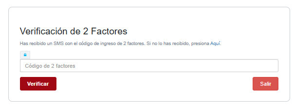 Autenticación de 2 factores SMS Avipre