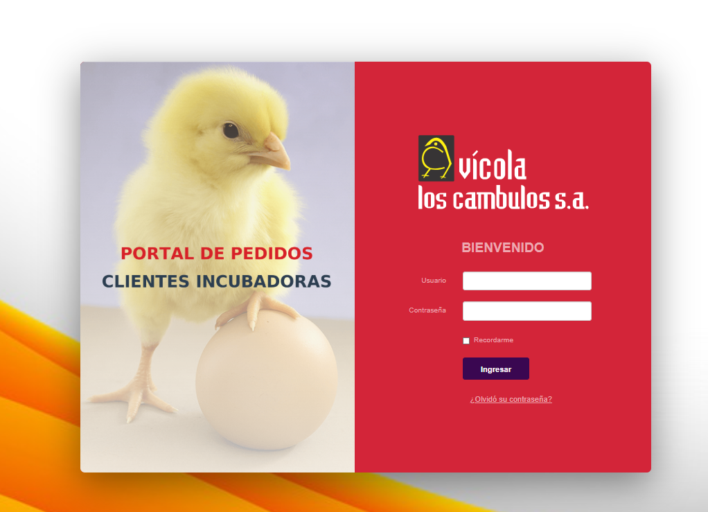 Login especial para Clientes Incubadoras
